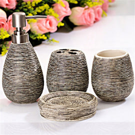 Ceramic Bathroom Sets Bathroom 4 pieces Creative Home Bathroom Toiletries Set Electric Toothbrush Holder Gift Bathroom Accessori