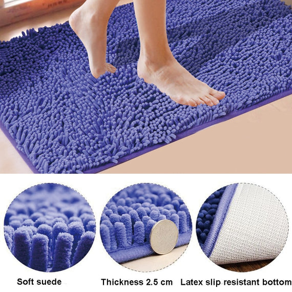 Fashion Floor Bath Mat Water Absorption Shaggy Kitchen Rug Door Way Feet Mat Anti-slip Strip Door Floor Mat Kitchen Carpet