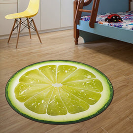 Fruit Design Pattern Round Bathroom Carpet Floor Rug Dia 60-100cm Bathroom Mat Sofa Rug Non-Slip Bath Mat Toilet Carpet Bath Pad