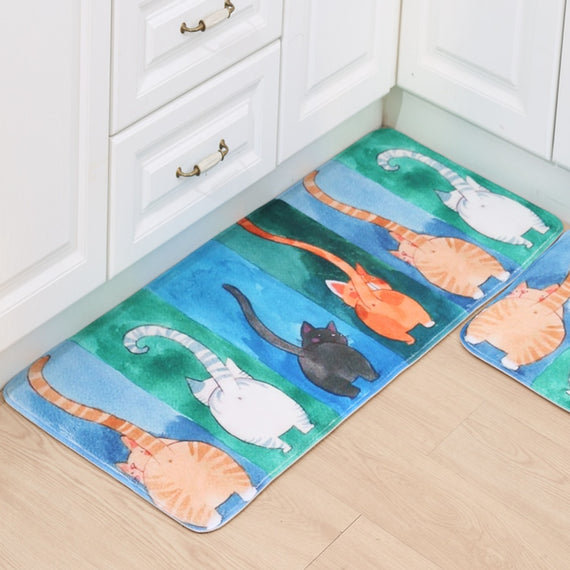 Kawaii Welcome Floor Mats Watercolor cat Printed Bathroom Carpets Doormats Bedroom Mat Tea Table Bibulous Antiskid Tapete Rug